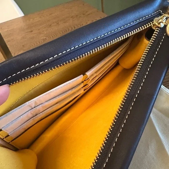 NWT! NEW! Tory Burch T Monogram Jacquard Mini Pouchette Navy 2 in 1 Shoulder Bag - Picture 11 of 16